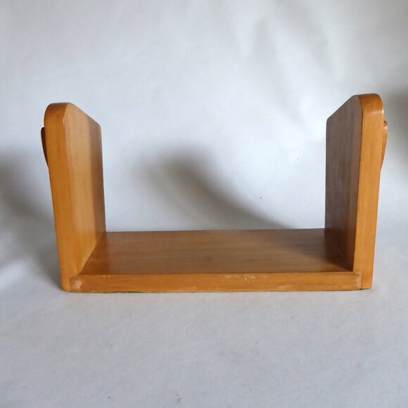 VINTAGE 12" COMEDY TRAGEDY MASK WOOD BOOKEND BOOK DVD CD ENTERTAINMENT HOLDER - Picture 6 of 10